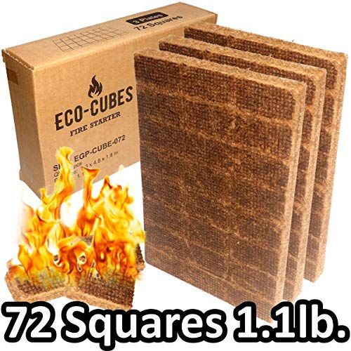  EasyGoProducts EasyGo Product Eco Cubes ? Fire Starter Squares ? Great Lighter for Chimney, Charcoal Grill, Fireplace, Campfire, Pellet Stove, Wood Stove Qty 72