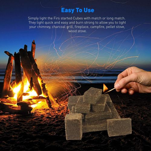  EasyGoProducts EasyGo Product Eco Cubes ? Fire Starter Squares ? Great Lighter for Chimney, Charcoal Grill, Fireplace, Campfire, Pellet Stove, Wood Stove Qty 72