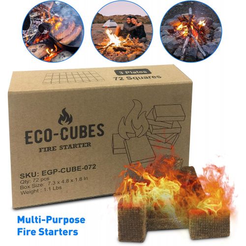  EasyGoProducts EasyGo Product Eco Cubes ? Fire Starter Squares ? Great Lighter for Chimney, Charcoal Grill, Fireplace, Campfire, Pellet Stove, Wood Stove Qty 72