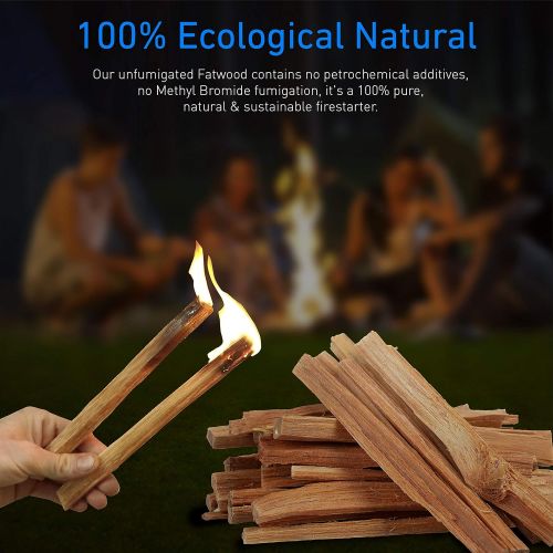  EasyGoProducts Approx. 120 Eco Stix Fatwood Fire Starter Kindling Firewood Sticks ? 100% Organic ? Firestarter for Wood Stoves, Fireplaces, Campfires, Bonfires, Year Round, 10 Poun