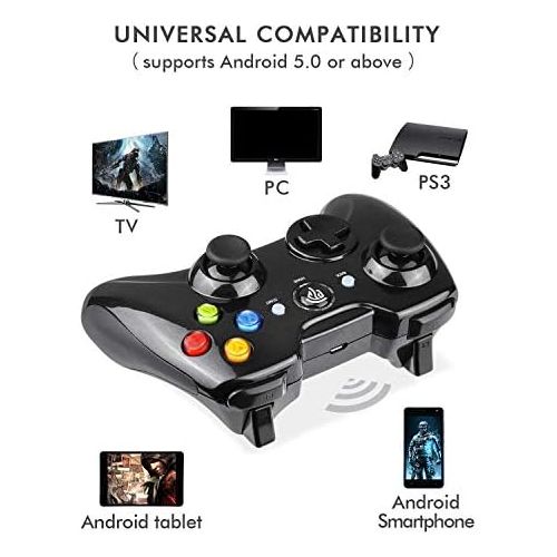  [아마존베스트]EasySMX 2.4G Wireless Controller for PS3, PC Gamepads with Vibration Fire Button Range up to 10m Support PC (Black)