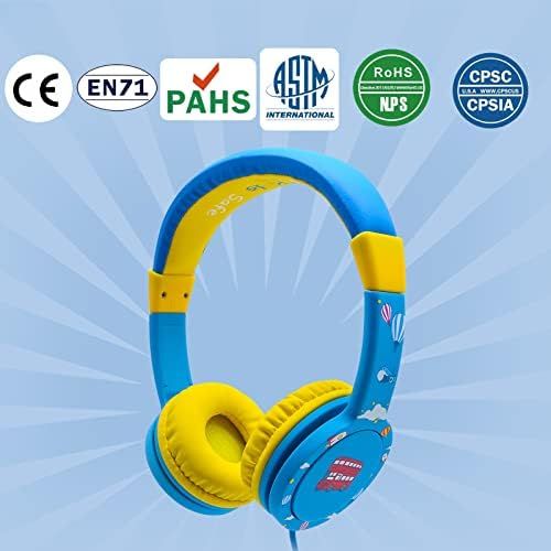  [아마존베스트]EasySMX Childrens Headphones, Light Headphones with Noise Limitation, Adjustable Headset for iPod iPad iPhone (3.5 mm) Mobile Phone Tablet PC MP3 MP4