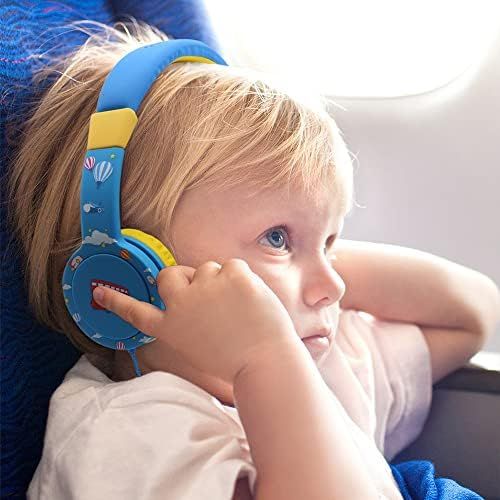  [아마존베스트]EasySMX Childrens Headphones, Light Headphones with Noise Limitation, Adjustable Headset for iPod iPad iPhone (3.5 mm) Mobile Phone Tablet PC MP3 MP4