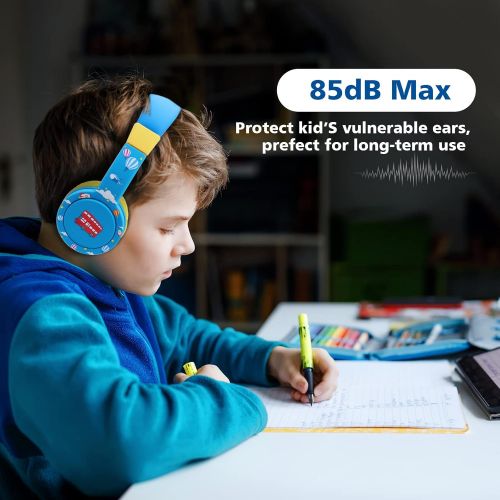  [아마존베스트]EasySMX Childrens Headphones, Light Headphones with Noise Limitation, Adjustable Headset for iPod iPad iPhone (3.5 mm) Mobile Phone Tablet PC MP3 MP4