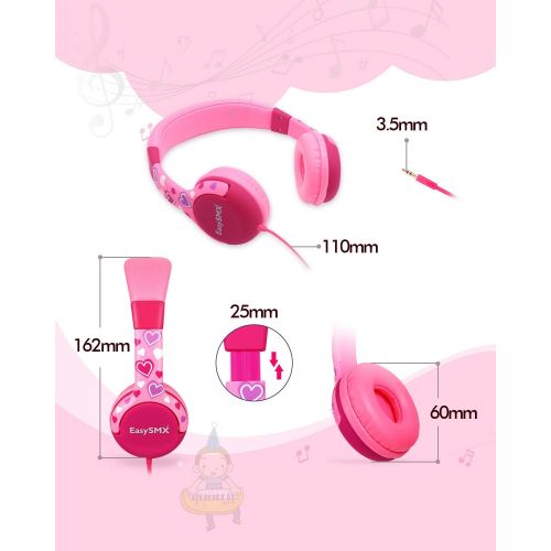  [아마존베스트]EasySMX Childrens Headphones, Light Headphones with Noise Limitation, Adjustable Headset for iPod iPad iPhone (3.5 mm) Mobile Phone Tablet PC MP3 MP4