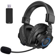 [아마존베스트]EasySMX Gaming Headset Wireless Stereo Gaming Headset V07W 2.4G with Mic and Volume Control for PC MAC PS4-PS5 RGB Gradient Lighting