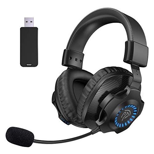  [아마존베스트]EasySMX Gaming Headset Wireless Stereo Gaming Headset V07W 2.4G with Mic and Volume Control for PC MAC PS4-PS5 RGB Gradient Lighting