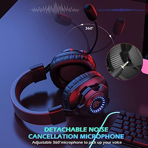  [아마존베스트]EasySMX Gaming Headset Wireless Stereo Gaming Headset V07W 2.4G with Mic and Volume Control for PC MAC PS4-PS5 RGB Gradient Lighting