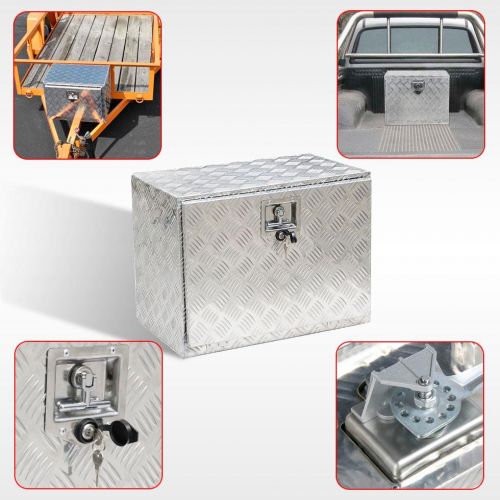  Yaheetech 24 Truck Tool Box Aluminum Trailer Truck Pickup Underbody Underbed Tongue Tool Box Storage