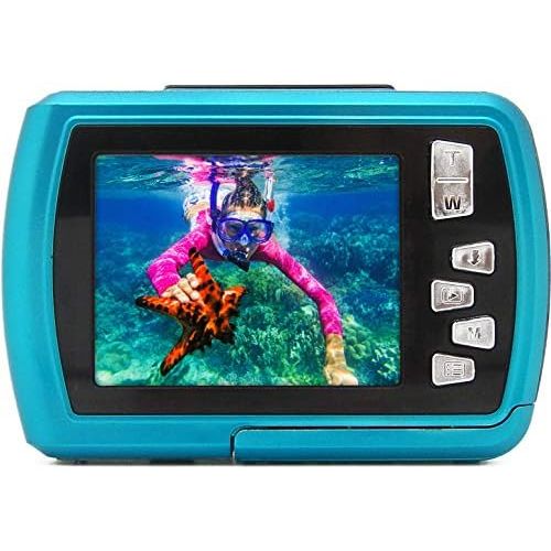  [아마존베스트]Easypix Easypix W2024-I Splash Iceblue Waterproof Camera 14MP Double Apron Blue