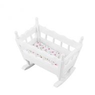 EatingBiting adult decorations 1:12 Dollhouse Miniature Wooden Crib Baby Doll Cradle Bed for Dollhouse Room , DIY Scene Doll Home Furniture Craft Accessoreis .