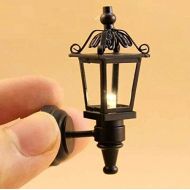 EatingBiting 1:12 Dollhouse Miniature Desk Light Lamp Furniture Home Vintage LED Light Switch Floor Lamp Miniatures Dollhouse 2.1 Lamp LED DIY Dollhouse Wall with on / Off Switch