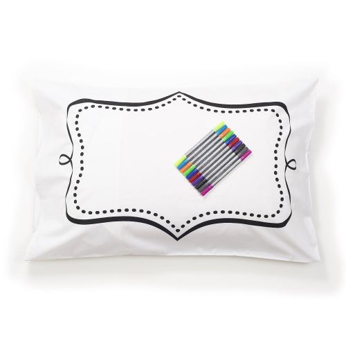  Eatsleepdoodle Doodle Pillowcase, Color Your Own Pillow Case, Coloring Pillowcase with Washable Fabric Markers