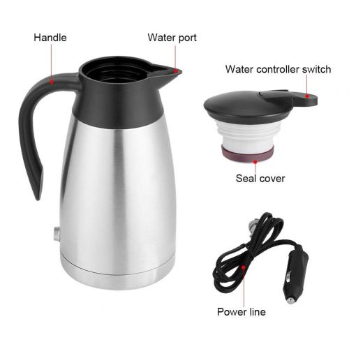  Eboxer 24V 1000ml Car Kettle Auto Shut-Off Water Heating Boiling Pot Car Kettle for Outdoors