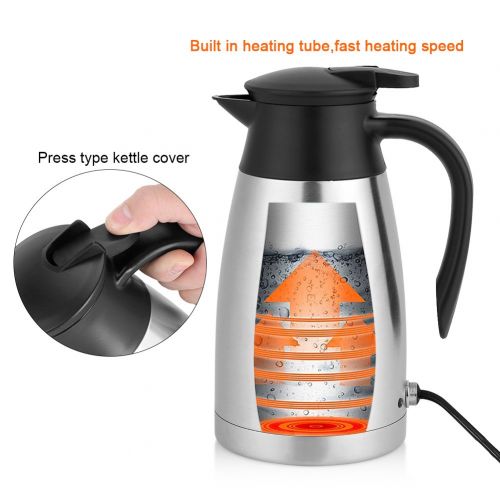  Eboxer 24V 1000ml Car Kettle Auto Shut-Off Water Heating Boiling Pot Car Kettle for Outdoors