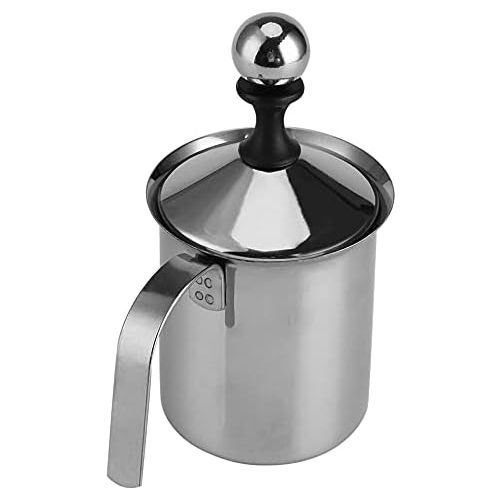  400ML/800ML Stainless Steel Manual Foam Maker & Frother Double Mesh Coffee Cappuccino Foamer Creamer for Coffee, Cappuccino, Latte, Espress, Stainless Steel(400ML): Kitchen & Dinin