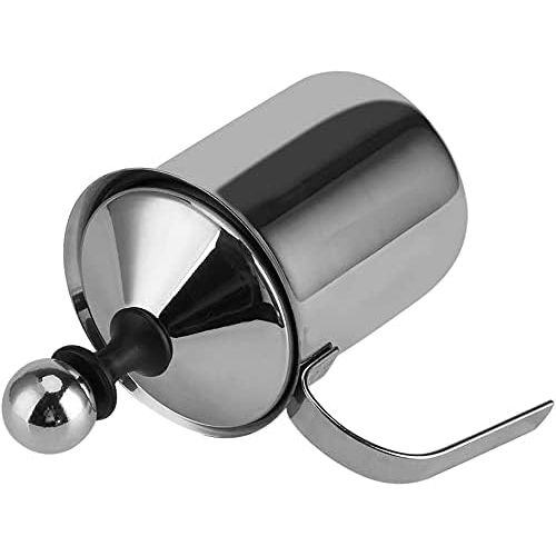  400ML/800ML Stainless Steel Manual Foam Maker & Frother Double Mesh Coffee Cappuccino Foamer Creamer for Coffee, Cappuccino, Latte, Espress, Stainless Steel(400ML): Kitchen & Dinin