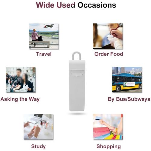  Eboxer Smart Language Translation Devices, Bluetooth Multi Language Translator Earphone, 16 Language Translator earpiece with APP for iPhone/for Samsung/for iPad and More(White)