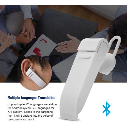 Eboxer Smart Language Translation Devices, Bluetooth Multi Language Translator Earphone, 16 Language Translator earpiece with APP for iPhone/for Samsung/for iPad and More(White)