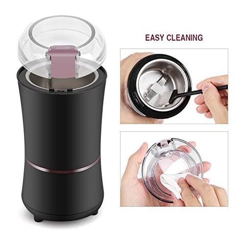  [아마존베스트]Eboxer 400 W Electric Coffee Grinder Beans Spices Nuts Grinder with Stainless Steel Blade EU Plug 220 V (Black)