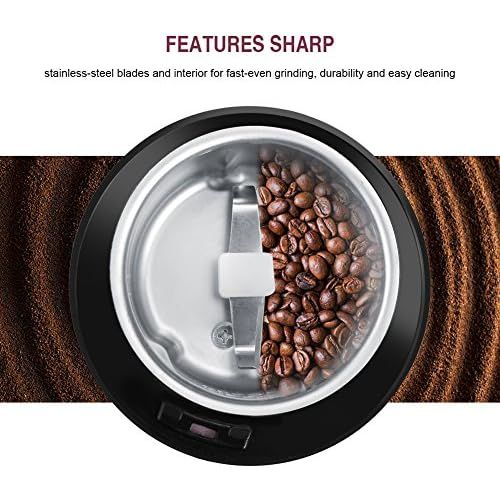  [아마존베스트]Eboxer 400 W Electric Coffee Grinder Beans Spices Nuts Grinder with Stainless Steel Blade EU Plug 220 V (Black)