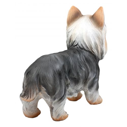  Ebros Gift Groomed Adorable Yorkshire Terrier Dog Statue 7.75L Realistic Yorkie Decorative Figurine Sculpture