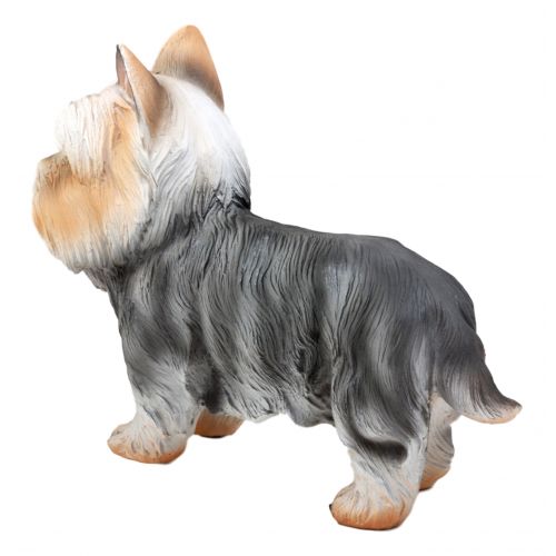  Ebros Gift Groomed Adorable Yorkshire Terrier Dog Statue 7.75L Realistic Yorkie Decorative Figurine Sculpture