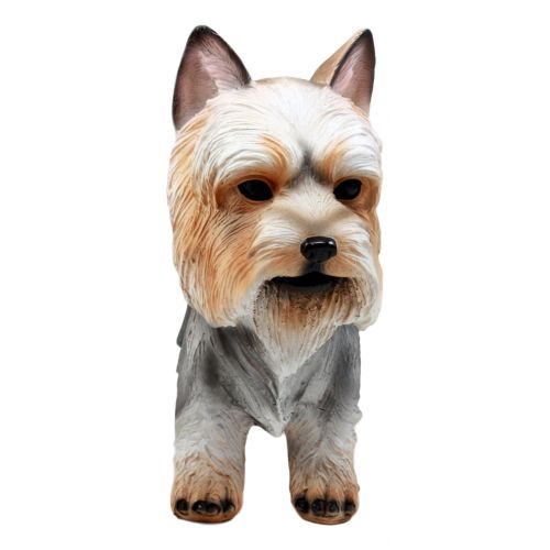  Ebros Gift Groomed Adorable Yorkshire Terrier Dog Statue 7.75L Realistic Yorkie Decorative Figurine Sculpture