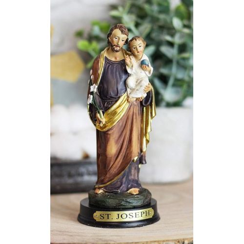  Ebros Colorful Saint Joseph Carrying Child Jesus Decor Figurine 5