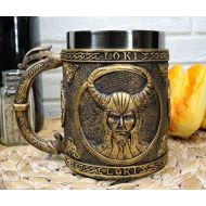 [아마존베스트]Ebros Gift Norse Mythology Viking Trickster God Loki Coffee Mug 13oz Resin Drink Cup Tankard Beer Stein With Stainless Steel Liner For Kitchen Home Decor Medieval Renaissance Party