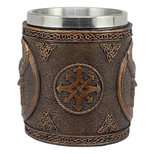  [아마존베스트]Ebros Gift Norse Mythology Viking Trickster God Loki Coffee Mug 13oz Resin Drink Cup Tankard Beer Stein With Stainless Steel Liner For Kitchen Home Decor Medieval Renaissance Party