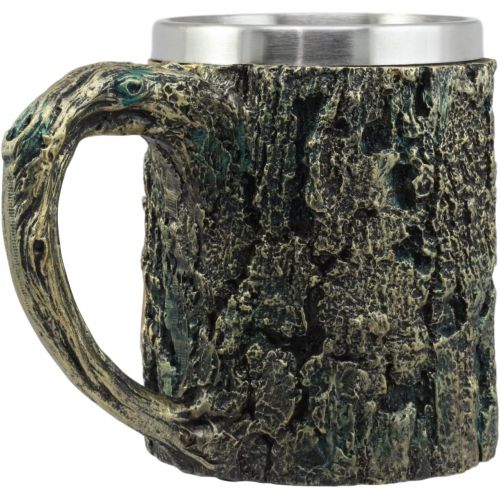  [아마존베스트]Ebros Gift Ebros The Surveyor Wildlife Majestic Bald Eagle Coffee Mug With Rustic Tree Bark Body Design In Painted Bronze Finish 12oz Drink Beer Stein Tankard Cup
