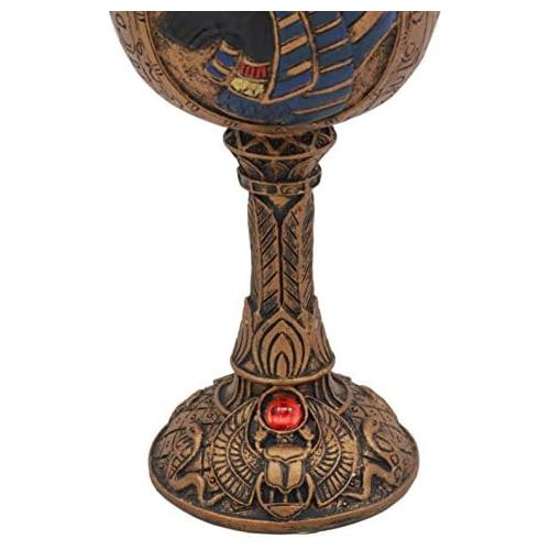  [아마존베스트]Ebros Gift Ebros Ancient Egyptian Wine Goblet In Golden Hieroglyphic Design With Gods Of Egypt Face 6oz 7Tall (Anubis)