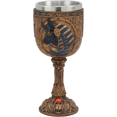  [아마존베스트]Ebros Gift Ebros Ancient Egyptian Wine Goblet In Golden Hieroglyphic Design With Gods Of Egypt Face 6oz 7Tall (Anubis)