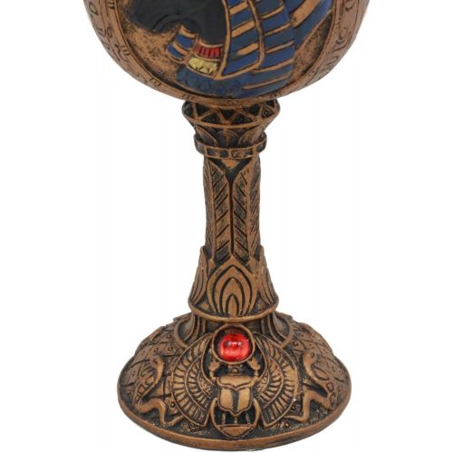  [아마존베스트]Ebros Gift Ebros Ancient Egyptian Wine Goblet In Golden Hieroglyphic Design With Gods Of Egypt Face 6oz 7Tall (Anubis)