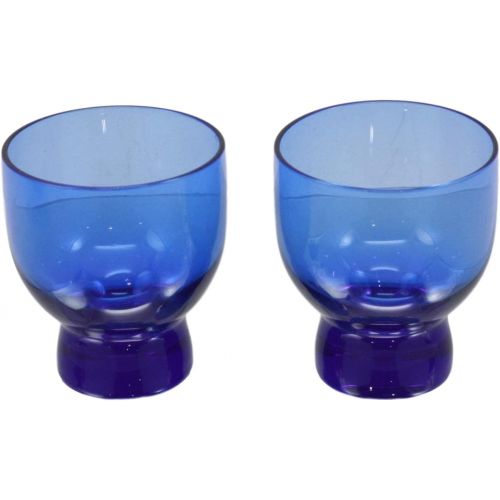  [아마존베스트]Ebros Gift Ebros Japanese Blue Infused Glass Sake Set Consisting Of Cold Sake Flask With Ice Pouch And 2 Blue Infused Glass Cups