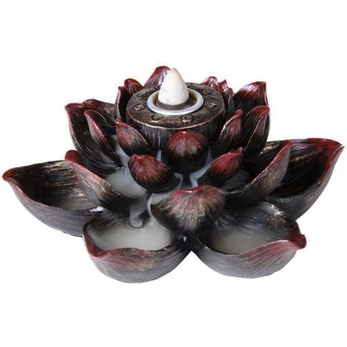  인센스스틱 Ebros Gift Ebros Buddha Padma Lotus Incense Stick and Backflow Cone Holder Burner Figurine Zen Feng Shui Mandala Buddhism Misting Fog Flower Blossoms Home Fragrance Decor