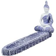 인센스스틱 Ebros Gift Thai Buddha Amitabha Meditating in Dhyana Mudra Incense Stick Holder Burner Figurine with Crystals 9.75 Long Buddhist Zen Feng Shui Vastu Home Fragrance Decor (Terracott
