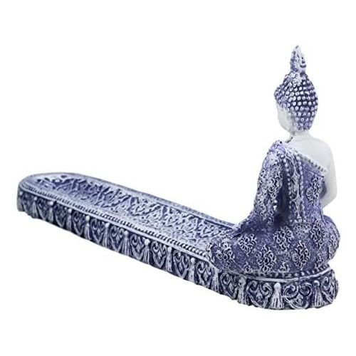  인센스스틱 Ebros Gift Thai Buddha Amitabha Meditating in Dhyana Mudra Incense Stick Holder Burner Figurine with Crystals 9.75 Long Buddhist Zen Feng Shui Vastu Home Fragrance Decor (Terracott