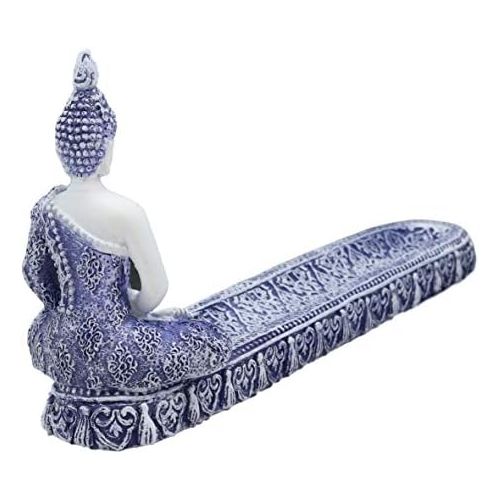  인센스스틱 Ebros Gift Thai Buddha Amitabha Meditating in Dhyana Mudra Incense Stick Holder Burner Figurine with Crystals 9.75 Long Buddhist Zen Feng Shui Vastu Home Fragrance Decor (Terracott