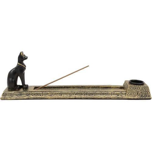  인센스스틱 Ebros Gift Egyptian Feline Goddess of Protection Bastet Cat Deity Incense Stick and Cone Burner Holder Sculpture Home Fragrance Accessory Gods of Egypt Temple of Bast Statue