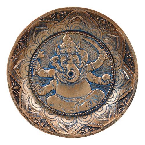  인센스스틱 Ebros Gift Hindu Elephant Head Supreme God Lord Ganesha Ganapati Incense Stick Holder Burner Round Dish Medallion Figurine 5 Diameter Zen Vastu Home Fragrance Tabletop Altar Decor