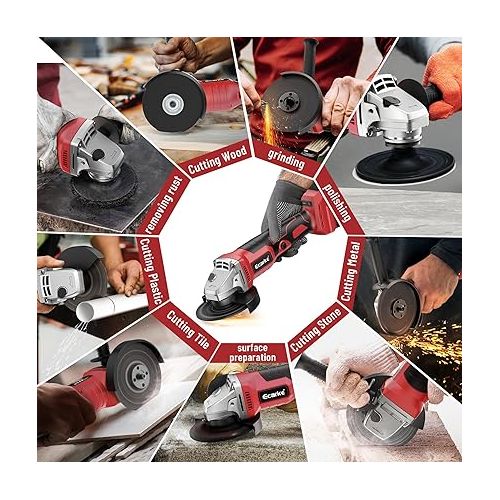  Cordless Power Angle Grinder for Milwaukee 18v Battery,Ecarke 4-1/2-INCH Electric Brushless Grinder 8500 RPM with Adjustable Handle,Cut Off Tool for Grinding Wheels, Cutting,Industrial,Grind
