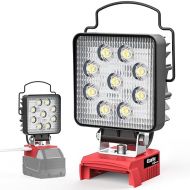 LED Work Light for Milwaukee M18,Ecarke Square 27w Cordless LED Flood Work Lights,18V Lithium Battery Light with Low Voltage Protection & USB&Type-C Charging Port（Upgraded ）