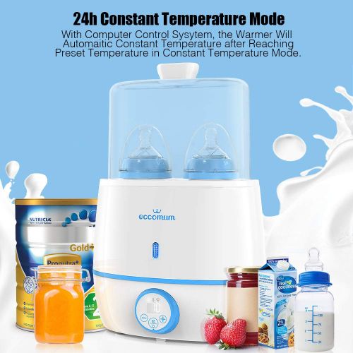  [아마존베스트]Baby Bottle Warmer & Bottle Sterilizer, Eccomum 6-in-1 Double Bottle Warmer for Breast Milk, Baby...