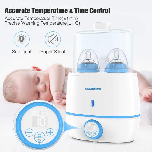  [아마존베스트]Baby Bottle Warmer & Bottle Sterilizer, Eccomum 6-in-1 Double Bottle Warmer for Breast Milk, Baby...