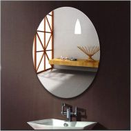 Ecentaur Wall Mounted Mirror Bathroom Mirrors Frameless Mirrors Glass Panel Hanging Mirrored Oval Large Size for Bedroom Living Room Decor