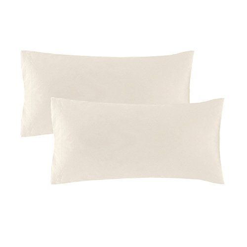  Echelon Home Vintage Washed Cotton Percale Queen Sheet Set Natural,