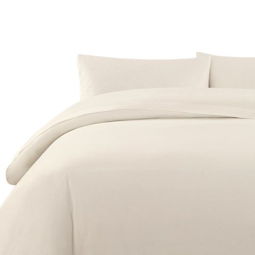  Echelon Home Vintage Washed Cotton Percale Queen Sheet Set Natural,