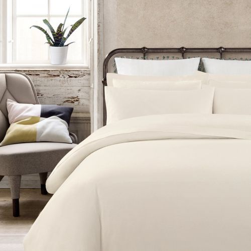  Echelon Home Vintage Washed Cotton Percale Queen Sheet Set Natural,